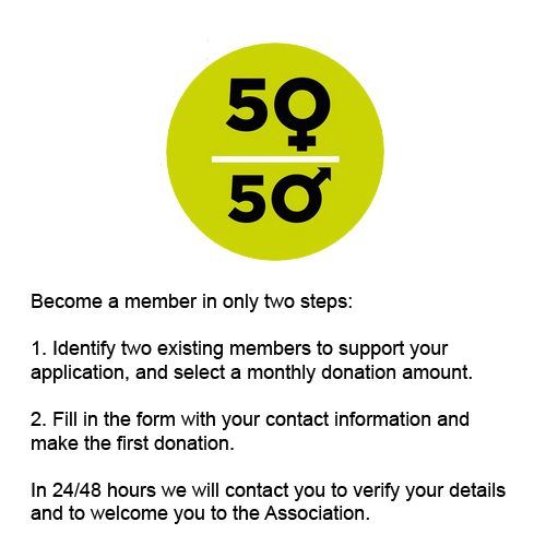 Sign up as a member of 50a50
