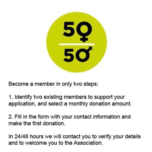 Sign up as a member of 50a50