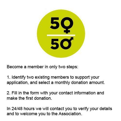 Sign up as a member of 50a50